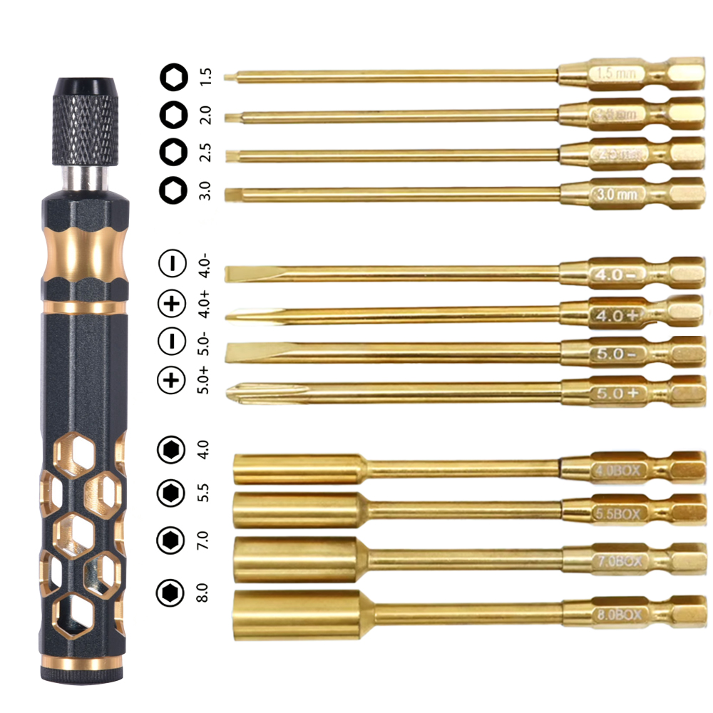 Rc Hobby Electric Screwdriver - مجموعة مفكات سداسية معدنية RC مقاس